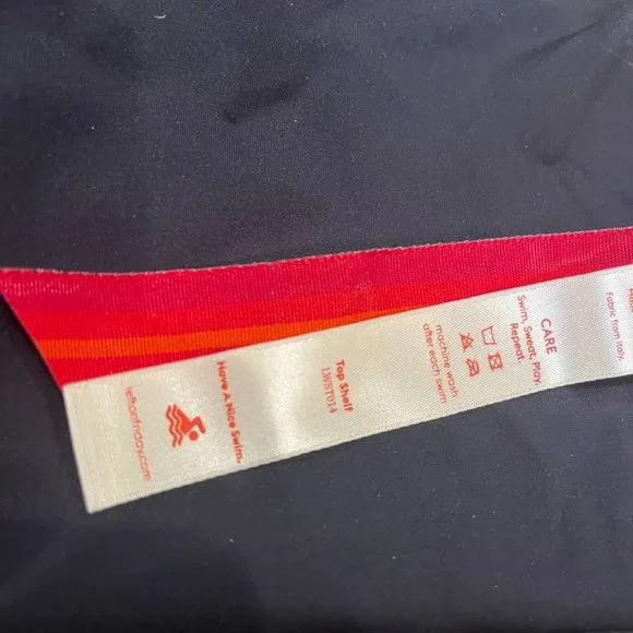 Left on Friday Black Top Shelf Swim Top, S - Picture 3 of 3